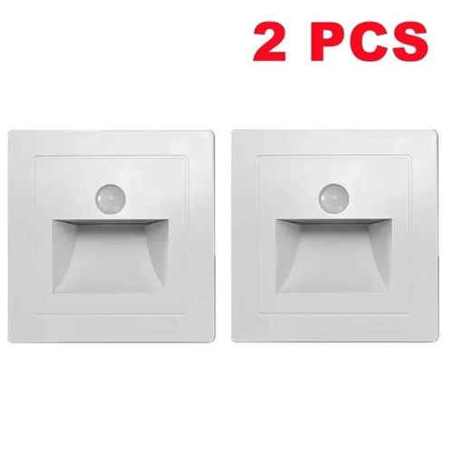 2 Pcs Stair Case Light PIR Motion Sensor Step Lamp Stair Step Wall Lamp  Bedroom - Imagen 13 de 16