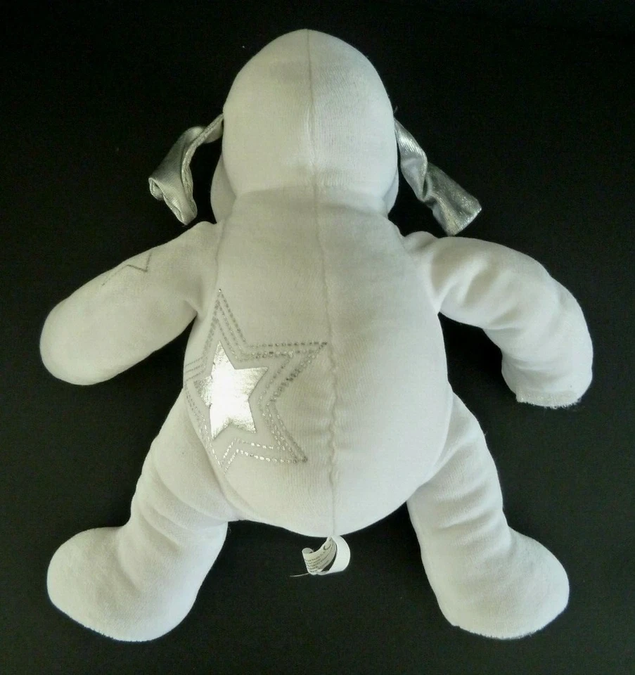 i9. DOUDOU PELUCHE DOUGLAS 2008 CHIEN BLANC ETOILE ARGENT 32 cms - TTBE - Photo 4/4