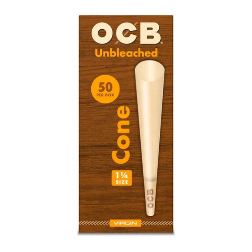 OCB Virgin 1 1/4 Cones Unbleached Pre-Rolled Cones 84mm (50 Count Cone Tower) - Picture 3 of 5