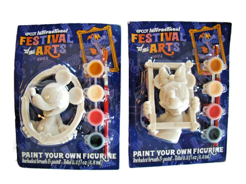 Disney Epcot Festival Of The Arts Paint Your Own Figure Mickey Minnie Mouse Set - Picture 7 of 7