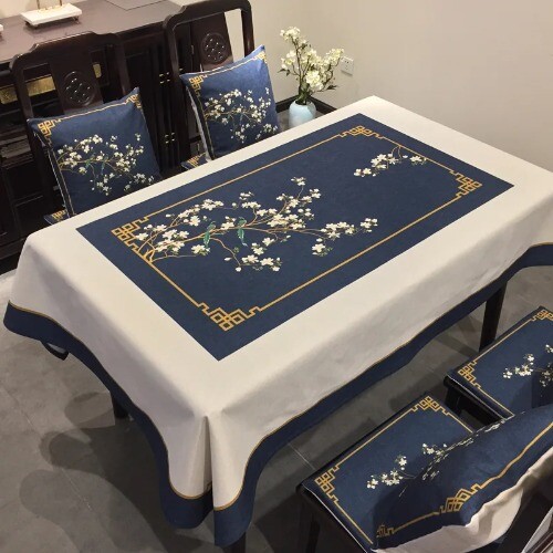 Modern Minimalist Chinese Classical Coffee Tablecloth Wedding Decor Table Mat - Bild 2 von 26