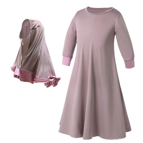 2pcs Kids Overhead Khimar Hijab Prayer Burqa Dress Girls Muslim Islamic Caftan - Picture 107 of 131