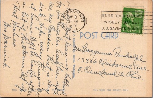 Postal publicada Snoqualmie Falls to Snoqualmie Pass EE. UU. 10 Washington C-121 - Imagen 2 de 2