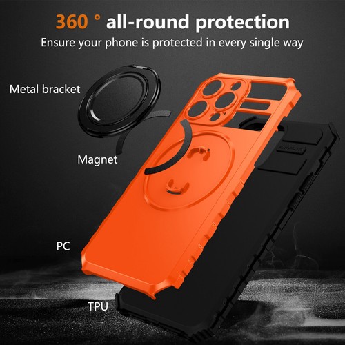 For iPhone 16 Pro Max 15 14 13 12 11 Shockproof Magnetic Ring Stand Case Cover - Picture 37 of 67