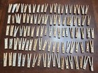 Vintage Lot Of 100 Wooden Wire Square Head Clothespins 