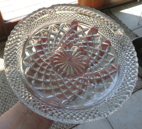 Wexford Ashtray Diamond Cut 8.25" Diameter / Round Clear Glass NO Chips / Cracks - Picture 7 of 9