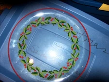 VINTAGE ((1986) MACY's THE CELLAR 13" Round Crystal Christmas Platter