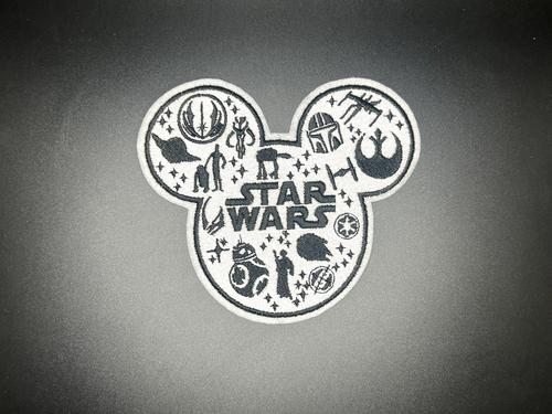 Disney x Star Wars Orecchie di Topolino / Star Wars Silhouette Ferro su Toppa Ricamata - Foto 6 di 7