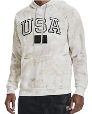 UNDER ARMOUR Men  s Size Large PROJECT ROCK USA FLAG VETERANS DAY CAMO HOODIE