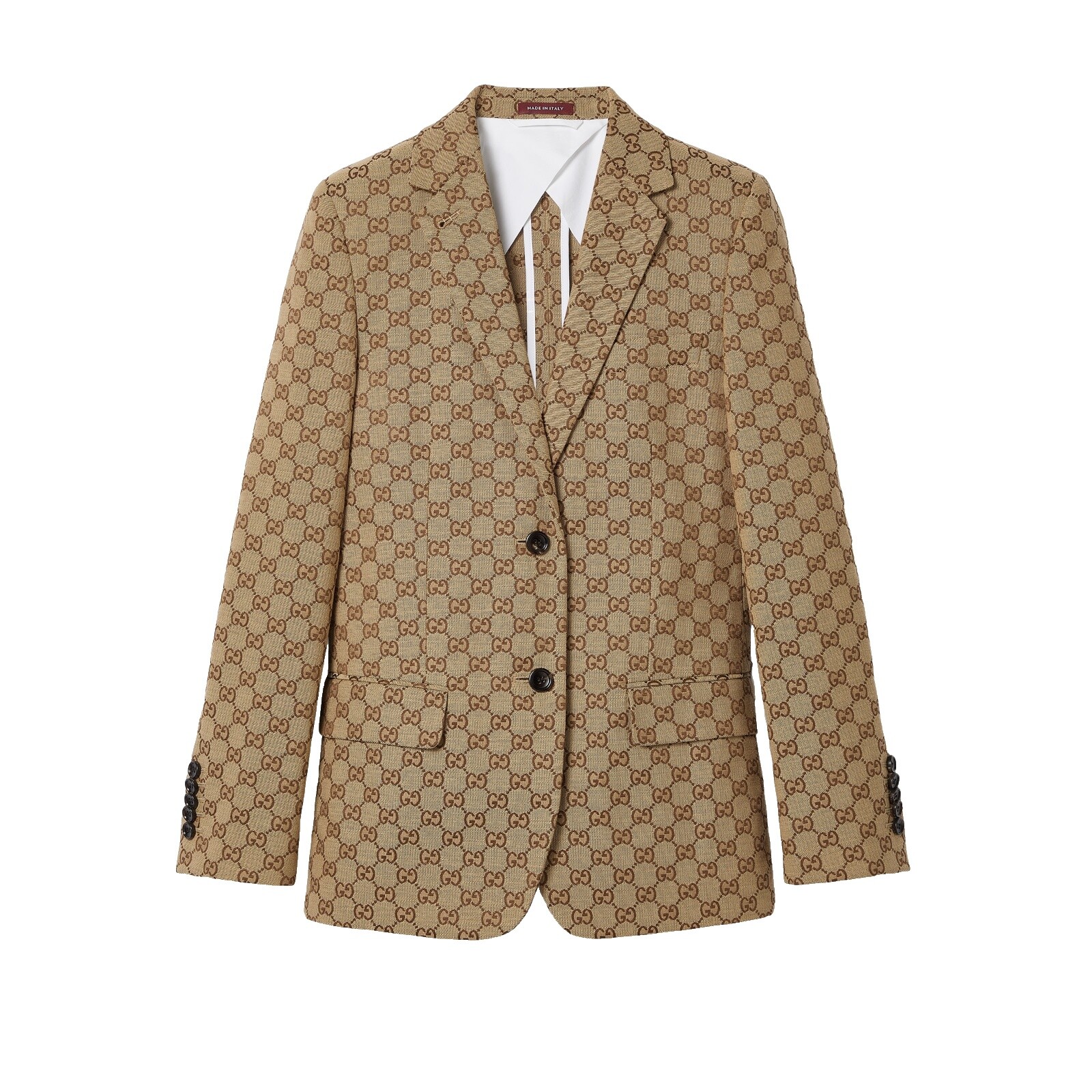 GUCCI ヴィンテージ　Pコート　キャンバス生地 Gucci Monogram Jumbo GG Canvas Cotton Jacquard Jacket Full