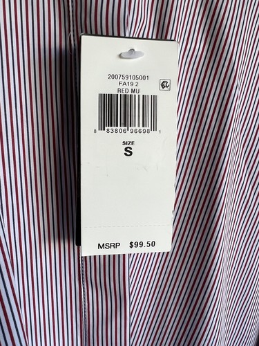 NWT Lauren Ralph Lauren Red Striped Bow Tie Long-Sleeve Blouse Size S - Picture 9 of 9