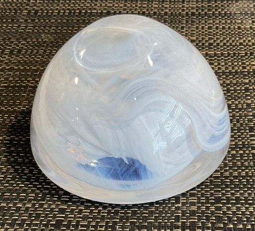 Kosta Boda White & Blue Swirl Bowl/Tea Light/Votive Candle Holder EUC - Picture 4 of 9