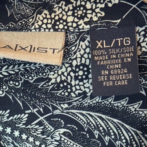 AXIST 100% Silk Button Up Shirt Floral Print Short Sleeve XL/TG Stye AH6862N - Picture 4 of 6