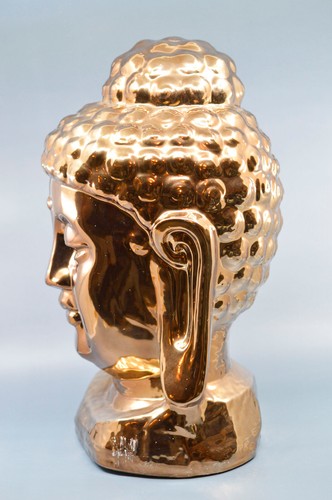 Large ceramic, darkgold tone,Buddha head, 17 inches tall - Picture 4 of 7