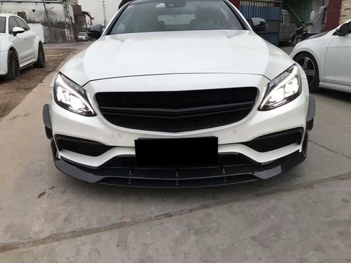 4PCS Carbon Front Bumper Fins Canards Splitter Fit For Benz W205 C205 C63 2015UP - Picture 11 of 12