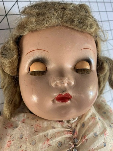 Vintage Antique 1930's Shirley Temple Composition Baby Doll Toy Dress Hair - Picture 7 of 11
