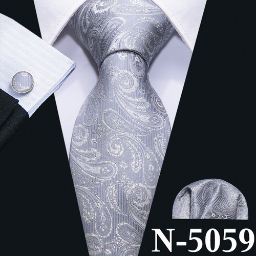 Silk Mens Tie Set Black Gold Blue Striped Necktie Hanky Cufflinks Wedding Prom - Picture 168 of 242