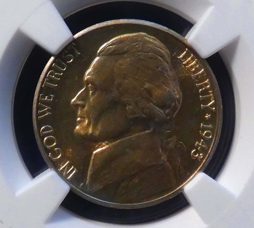 1943-S Jefferson Nickel NGC MS 62 Undergraded Amber Toned Beauty! #1820 - Picture 10 of 11