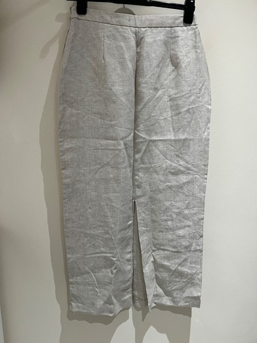 F&F Skirt Size 8 Beige Linen High Rise Pencil Midi Formal Occasion Summer Holida - Picture 5 of 14