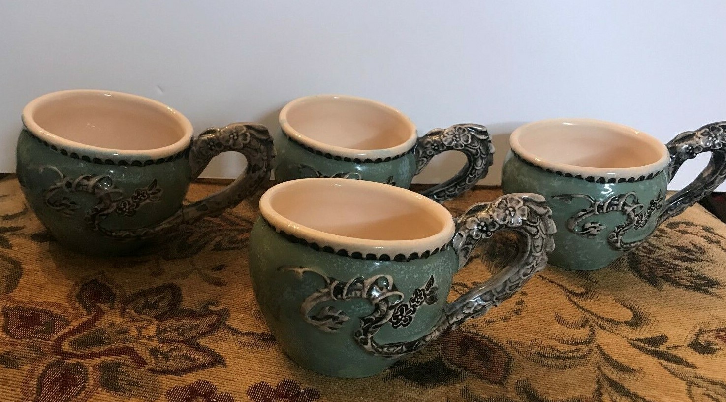 2012 Blue Sky By Heather Goldminc Jade Dragon Teapot w/Cups Deficyt super specjalna cena, najnowsza praca