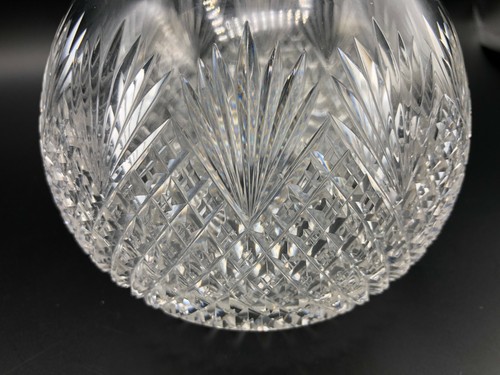 Vintage Edwardian Cut Crystal Glass Carafe Decanter, 8" Tall, 5" Widest - Picture 4 of 6