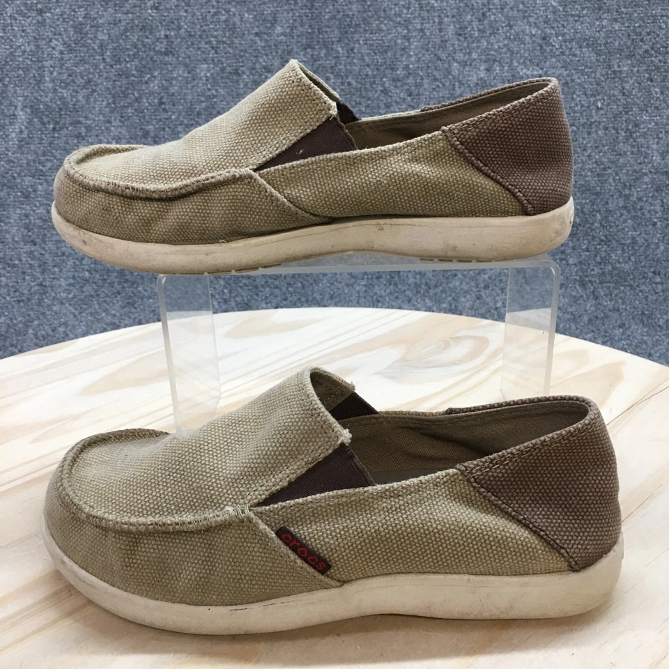 Crocs Shoes Youth 4 Boys Sta Cruz Casual Slip On Moc Loafer Flats Brown Fabric - Image 2 of 4