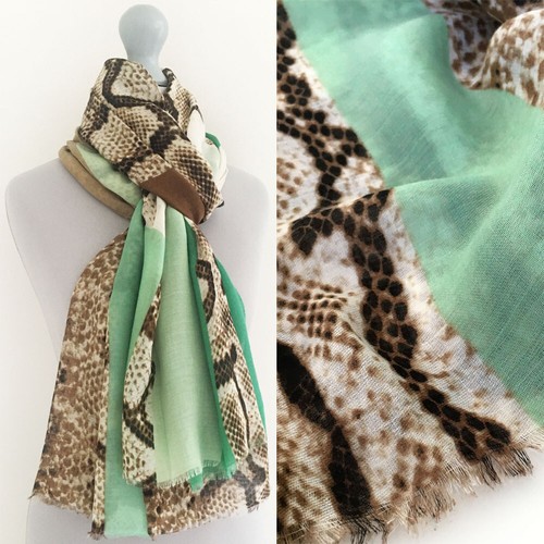 Large Leopard Print Scarf with Stripes Animal Zebra Big Long Shawl Summer Winter - Picture 532 of 818