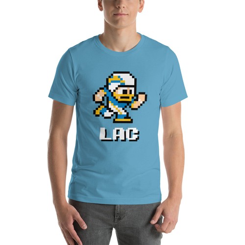 Los Angeles Chargers NES Football Player 8-bit Tecmo Super Bowl Nintendo T-Shirt - Picture 11 of 13