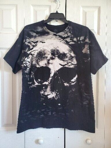 Spirit Halloween Totenkopf T-Shirt Herren XL RARE OOAK Reaper Goth Punk Metal Horror - Bild 1 von 8