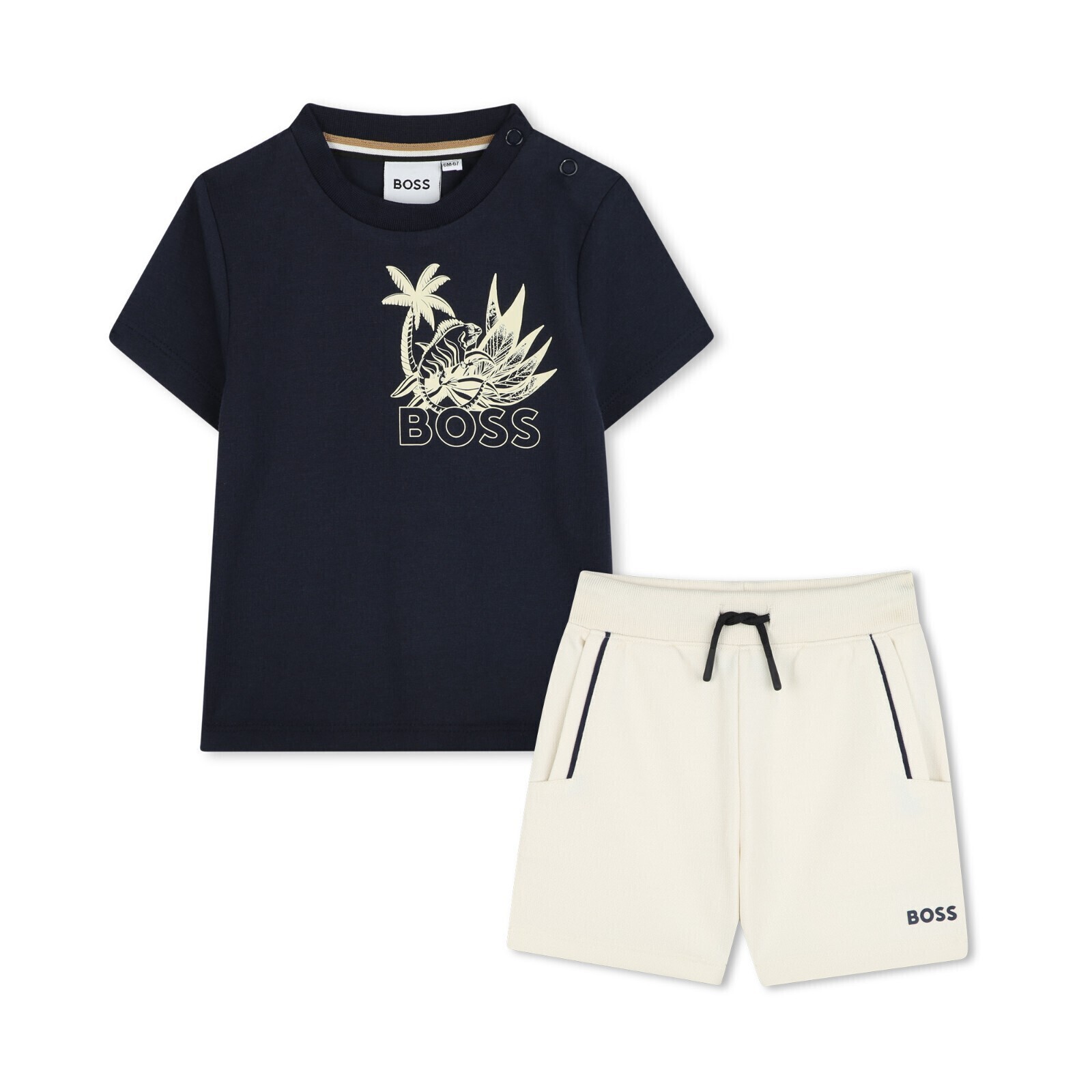 Кроссовки BOSS Kidswear Jogginganzug sommerliches 2er-Комплект темно-синего / бежевого цвета