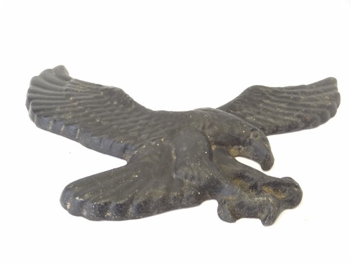 Vintage Used Black Painted Aluminum Heavy American Eagle Front Door Hanger Part - Picture 2 of 12