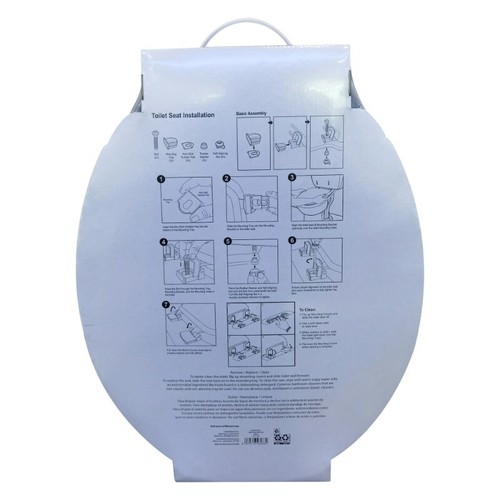 Mainstays Plastic Round Slow-Close Toilet Seat in White - Picture 2 of 8