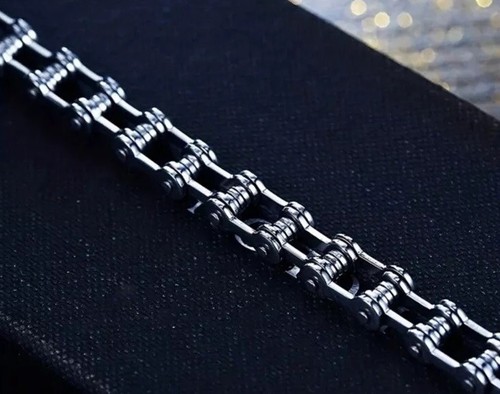 Herren Damen Edelstahl Silber Fahrrad Kette Fahrrad Gliederarmband Armband - Bild 6 von 8