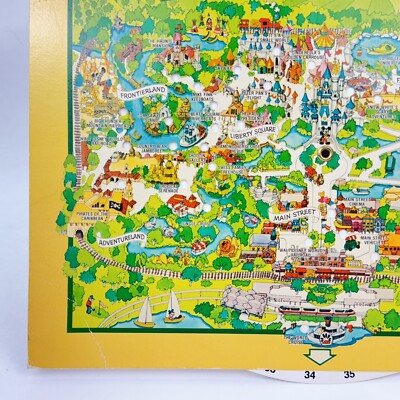 ビンテージ！！　フロリダ・ディズニー・ワールド　ガイドマップ　1980年購入 Vintage 1980 Walt Disney World Dial Guide Map Magic Kingdom