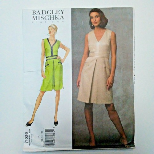 Badgley Mischka Vogue Kleid 12 14 16 Designer Schnittmuster V1026 ungeschnitten - Bild 2 von 5