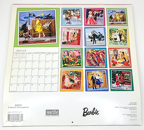 lot of 5 Vtg Barbie Doll Wall Calendars Calendar monthly Barbie Fashion Photos - Afbeelding 5 van 10