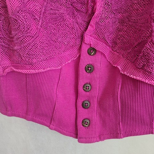 Free People Have My Heart Crop Lace Camisole In Raspberry Sherbet Size S - Picture 8 of 10