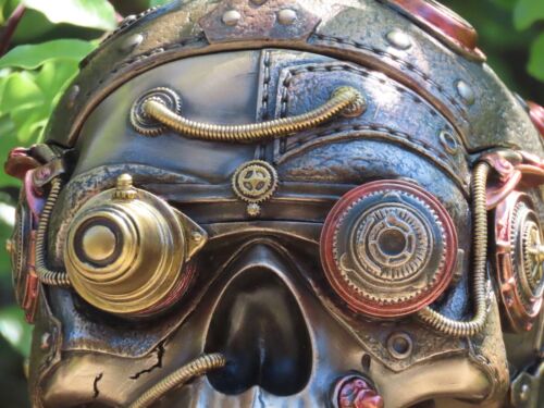 Veronese Steampunk Art Collection ~ Steampunk Skull Trinket Box 12cm Tall - Picture 2 of 12