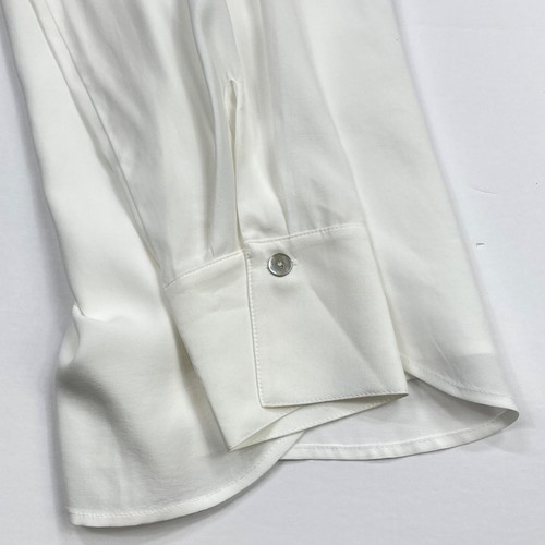 Vince Womens Shirt White Button Up Relaxed Long Sleeves Sz S Viscose Flowy - Picture 10 of 10