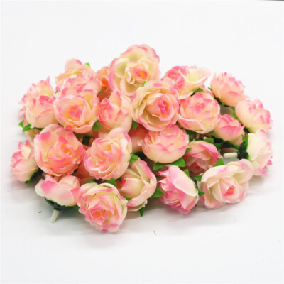 50/200X Artificial Fake Rose Flower Heads Silk Bulk Bouquet Wedding Party Decor