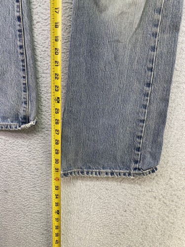 Ben Sherman Mens Size 32x32 Stone Wash Distressed Stain Bootcut Denim Jeans - Picture 8 of 12