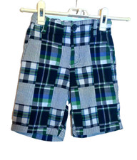 Gymboree 5 cotton plaid shorts, elasticated waist w/drawstring