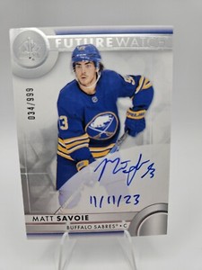 2023-24 SP Authentic Rookie Matt Savoie *Inscribed* Future Watch Auto /999