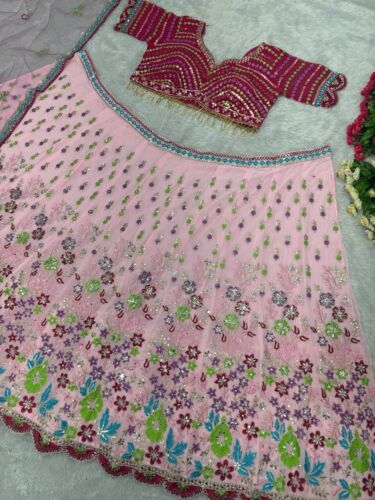 Abito da sposa etnico Bollywood festa Lehenga Choli designer indiano Lehnga - Foto 11 di 15