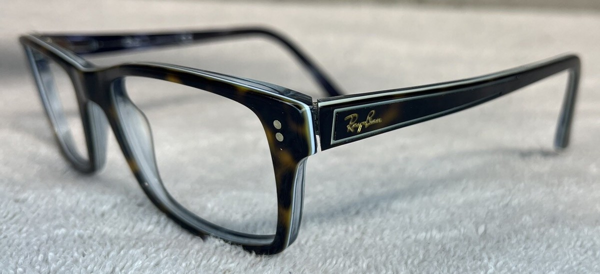 Women’s Black and Silver Ray ban Frame RB 5225 Preowned , FRAME ONLY Ray-Ban RB 5225 5023 Rectangle Havana Brown Full-Rim  main image 4
