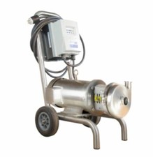 Inline mixer, on cart, VFD, wired and with powder feeding hopper 5 HP, 100 gpm