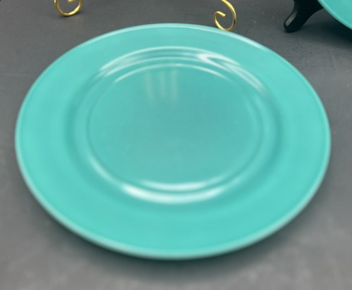 Vintage Hazel Atlas Ovide 9" Teal LUNCH Plates Circa 1940s - Picture 3 of 6
