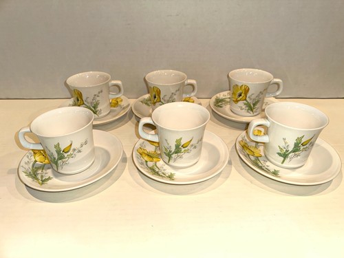 NORITAKE "BUTTERCUP" CRAFTONE CUPS and SAUCERS 1970's 6 Pieces (sets) #8769 - Picture 7 of 7