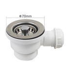Stainless Steel Sink Strainer Waste Kit for Kitchen with 70mm PP Flange