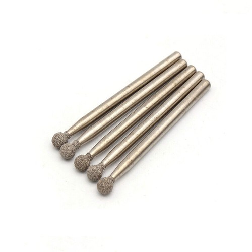 Punta di macinazione bava diamantata rotonda 2/3/3,5/4 mm per vetro pietra Dremel - Foto 3 di 6